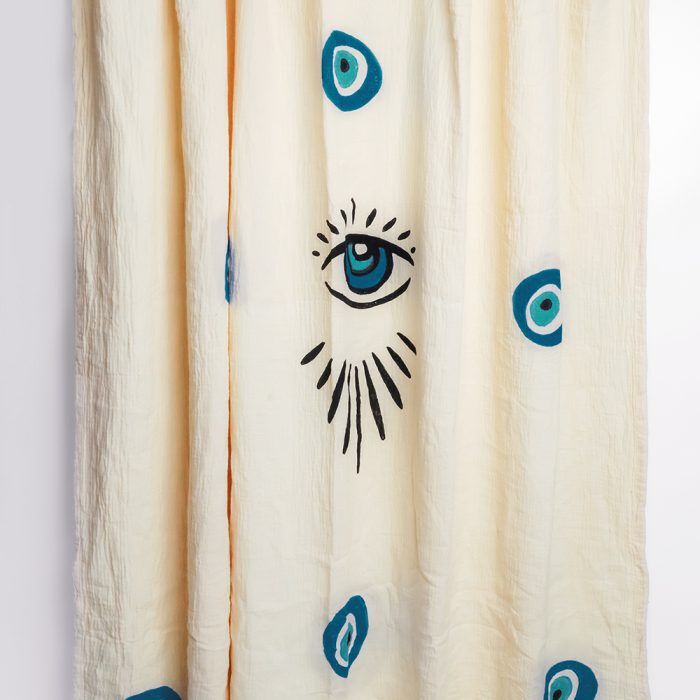 Evil Eye Stone Print Shower Curtain