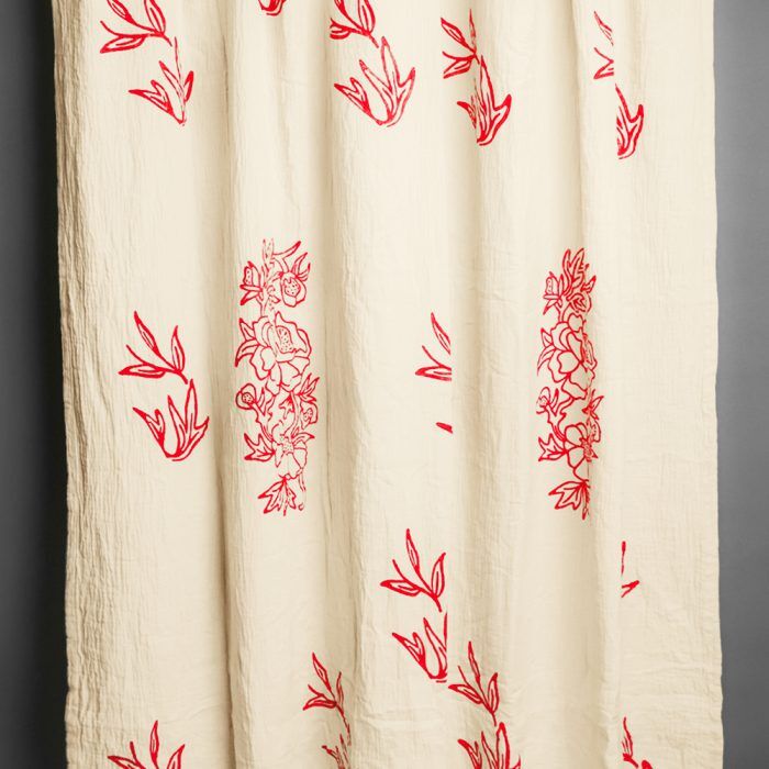 Floral Stone Print Shower Curtain
