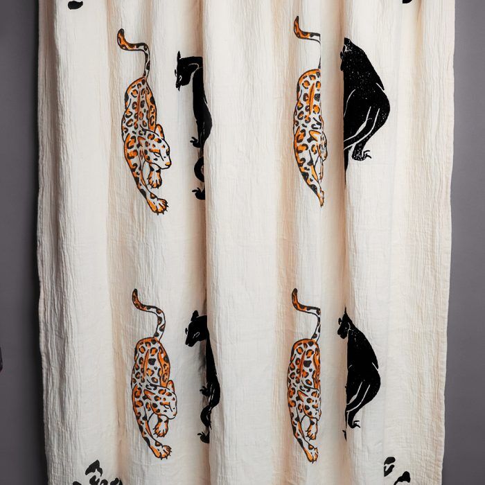 Leopard Pattern Stone Print Shower Curtain